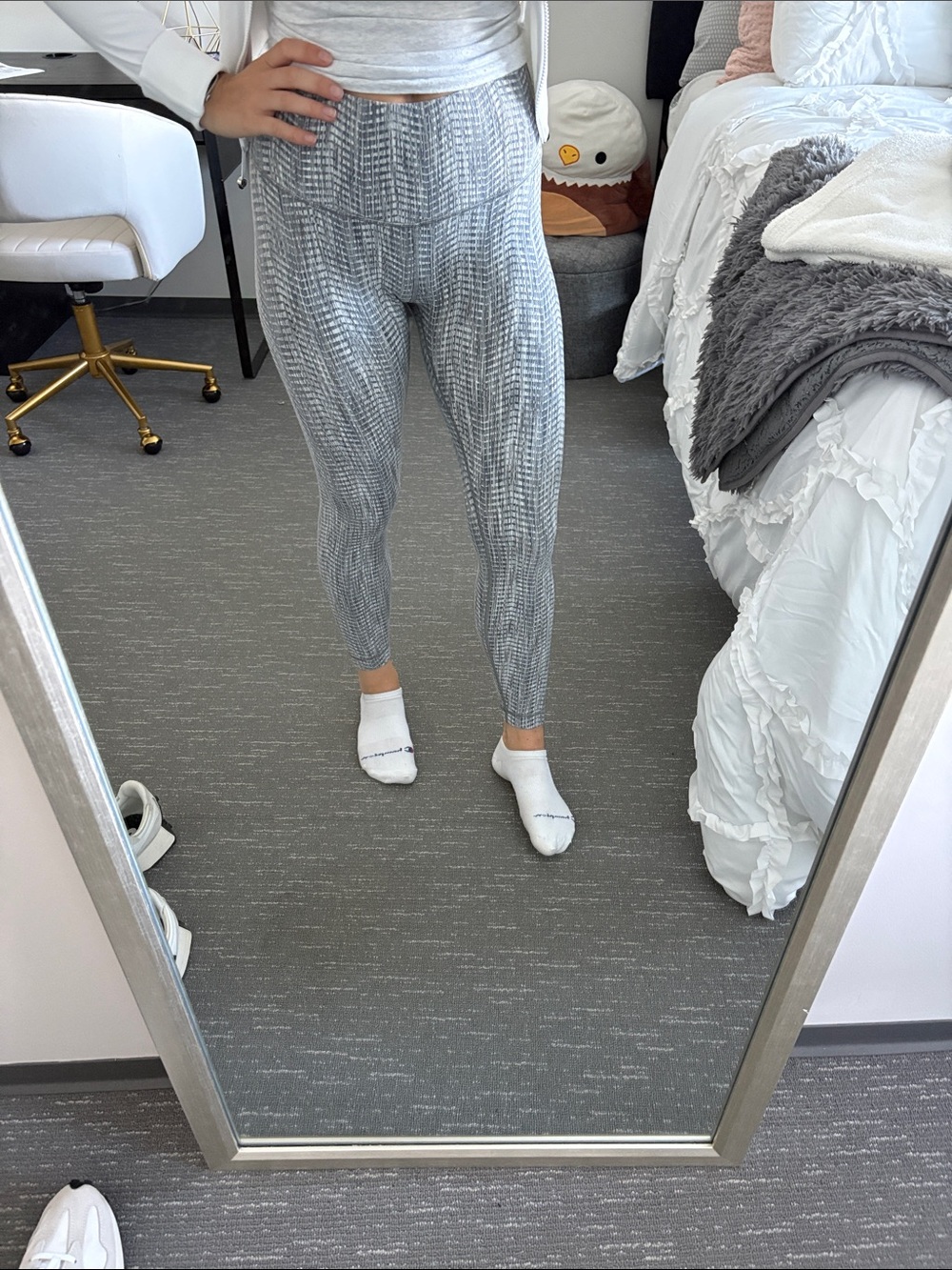 Lululemon High-Waist Grey Patterned Leggings - Women Pants & Jumpsuits